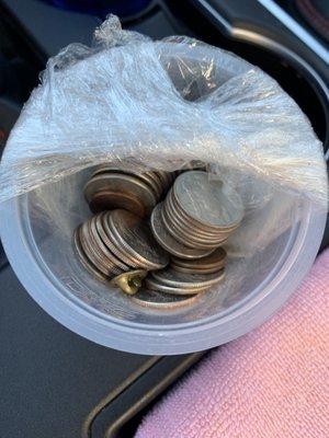 My coin pack was full before the car wash. I found out once I came back home that more than half of my coins were gone.