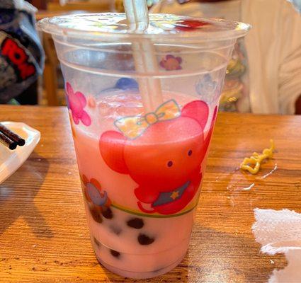 Strawberry bubble tea