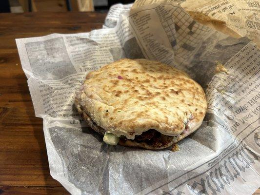 Falafel on pita.