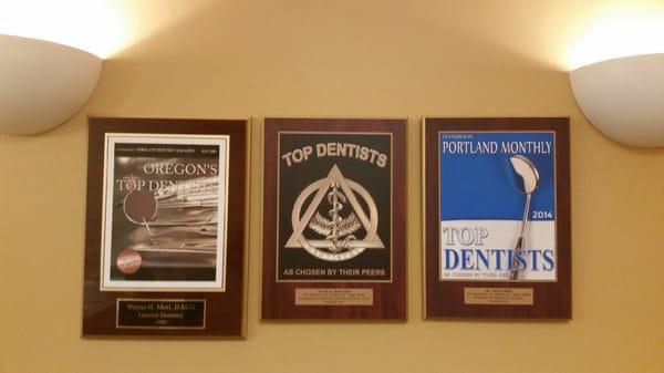 3 awards with a forth award pending. We just found out we were again voted as a "Top 100 Dentist" for 2015!