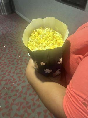 Popcorn... barely filled