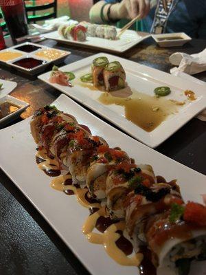 Asia roll, passion roll and snow mountain roll