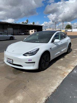 White Tesla Model 3