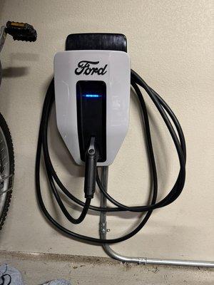 Charger for Ford F-150 Lightning installed.