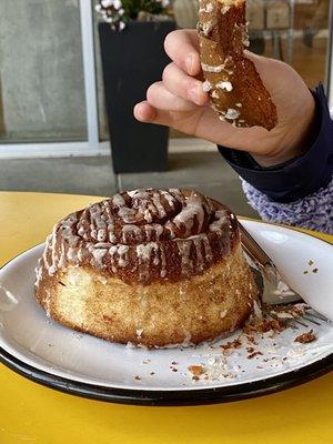 Saturday morning starts with the world's best cinnamon bun.