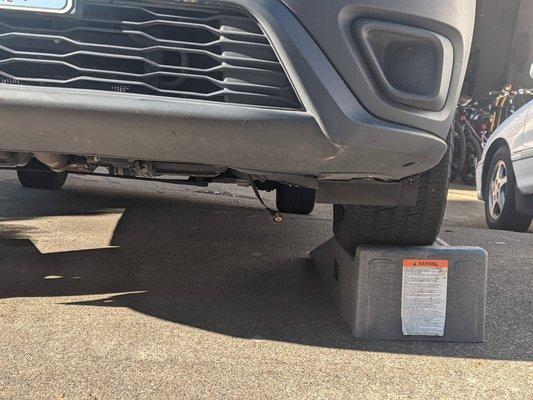 Wires left dangling under truck after "repairs".