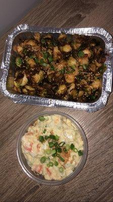 Fish sauce Brussels and KBBQ potato salad