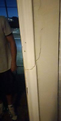 Broken door frame