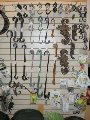 Lots of hardware and hooks designed for bird feeding