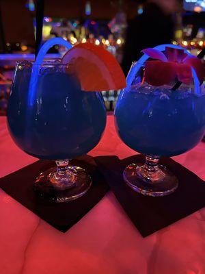 Blue martini cocktail