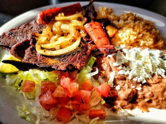 Carne Asada plate...it was good, I only wish the steak was not so well-well-done....too toasty! I like it more juicy.