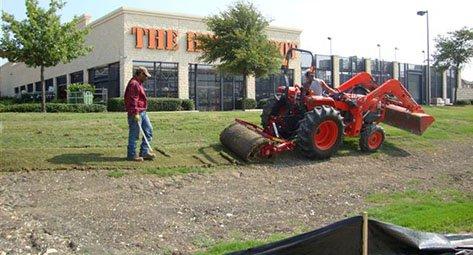 Putting in sod for major home store