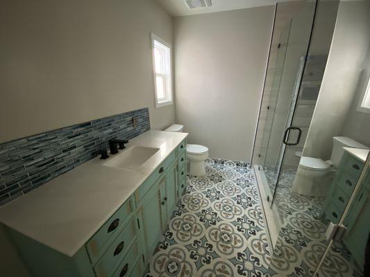 Finished master bathroom remodel