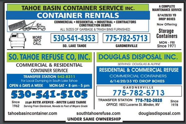 Tahoe Basin Container Service