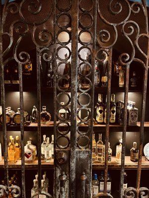 Tequila cage with excellent selection of tequilas and mezcals