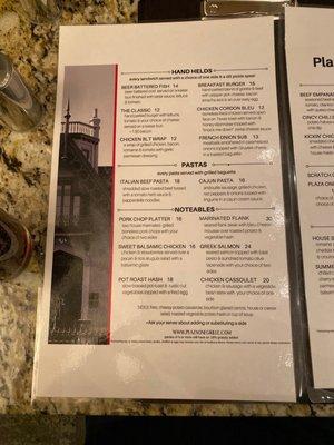 menu