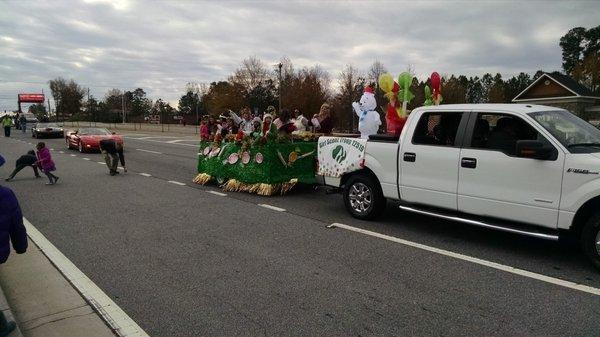 Kids hustling candy.  There were several scout troops represented in the parade.