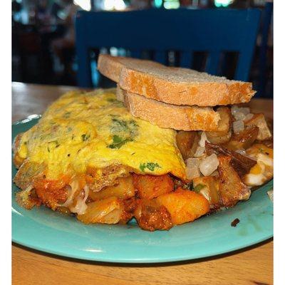 Spanish Flay Omelet and Otis style potatoes