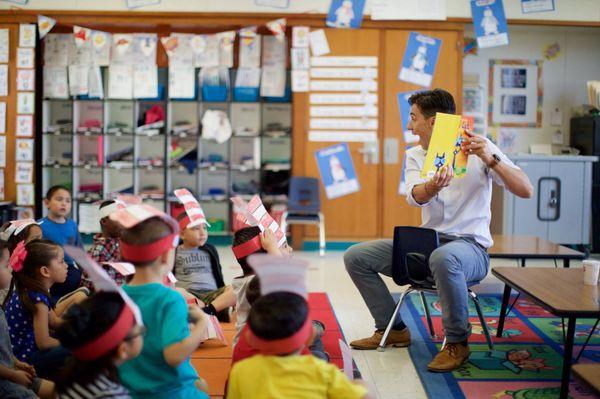 Giving back to my community is big to me. Once a year, I like to read to a local elementary school class for Dr. Seuss Day. #community