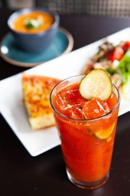 Bloody Mary and Quiche at Brunch