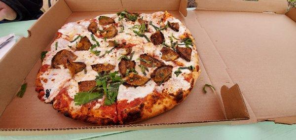 Eggplant ricotta cheese  pizza