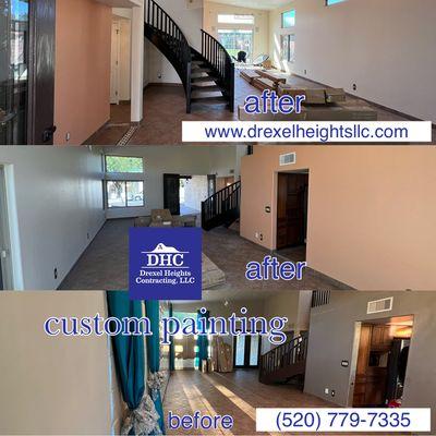 3000 sq. ft. home walls, trim, staircase and drywall patches. Premium paint.