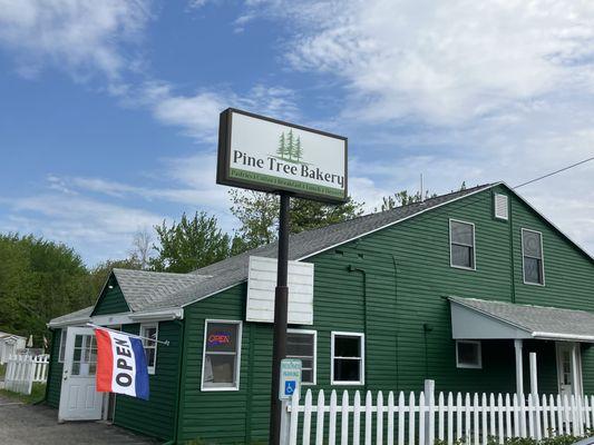 Exterior of the building and sign