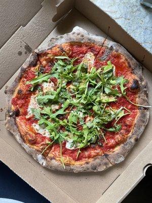 Margherita Pie with arugula