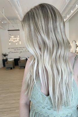 One row of Invisible Bead Extensions for this gorgeous blonde