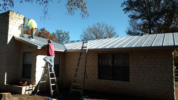 Standing seam in progress