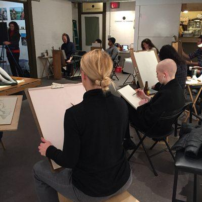 Drink-n-Draw at Channel To Channel is held 3 times a week (Wednesday, Thursday, and Sunday).