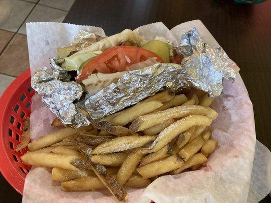 Gyro and fries