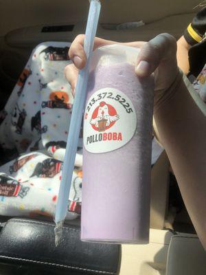 Taro smoothie w/ honey boba