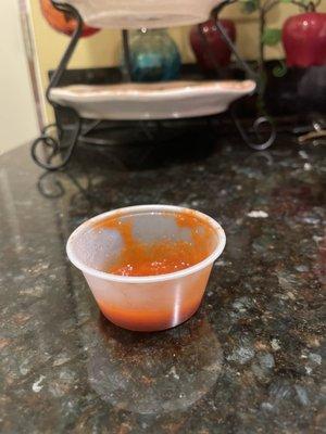 Portion of hot sauce