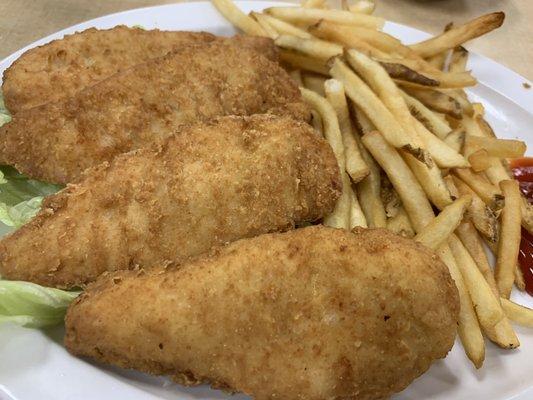 Chicken tenders and fries