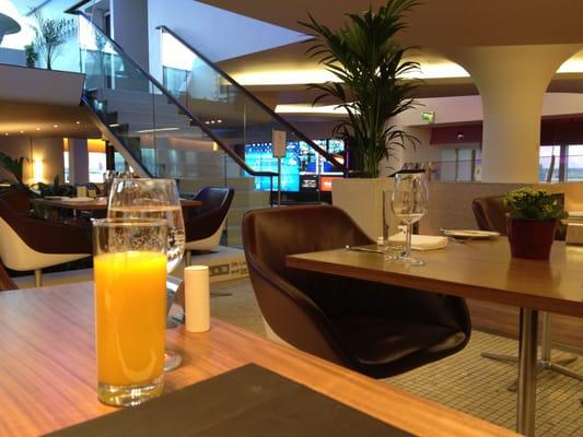 Upper Class Lounge at LHR.  Wow - free, off the menu breakfast to order.  This place KILLS ALL OTHER lounges.  What a place!