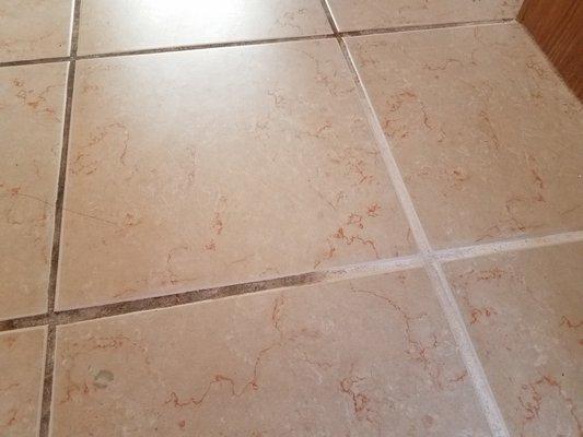 Grout not cleaned