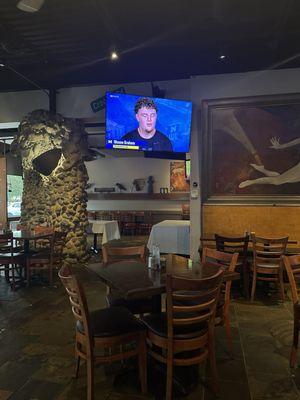 Tons of seating. You can literally watch the games from any seat in this restaurant.