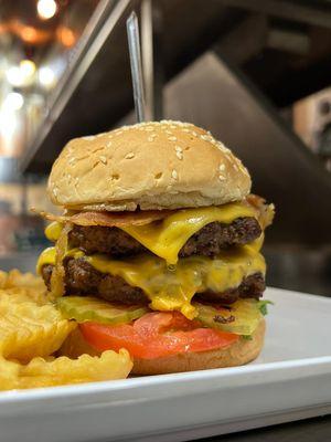 Our double stacked cheese burger hits every time. Try one.