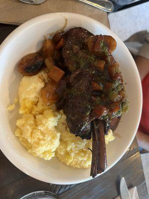 Lamb shank with polenta