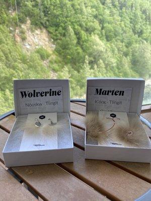 Wolverine and Marten earrings from Wild Yukon Furs