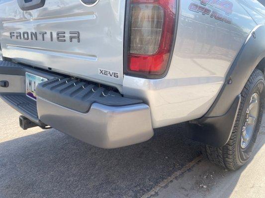 Removed a dent on my right rear under my bumper and replaced my rear fender thing :) literally cleaned my truck better than it's ever been !