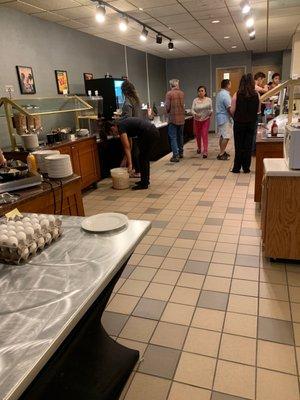 Breakfast buffet area