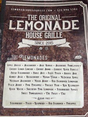 Menu cover