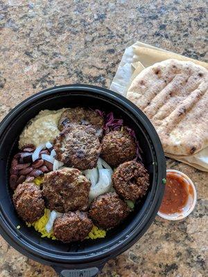 Kefta and falafel bowl. Tasty!