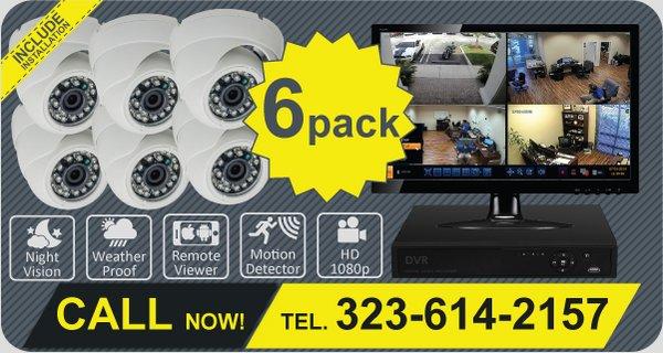 6 Pack Security Cameras for home or business use.