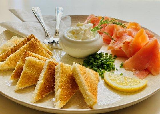 Cold Smoked Salmon and Toast Points