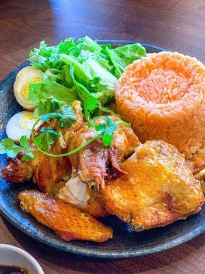 Roasted half Kui Fei chicken with tomato rice