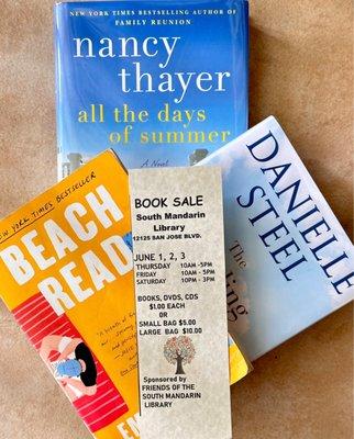 *:｡ﾟ *‿*  Start the long hot summer with a few good books @ #SouthMandarin Library #BookSale this weekend June 1-3. *:｡ﾟ (･‿･)