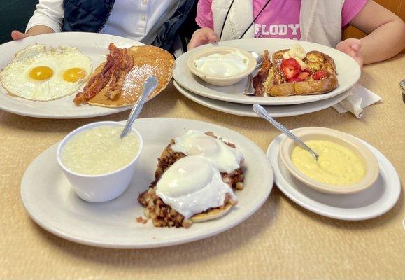 Kids pancake, french toast, irish benedict